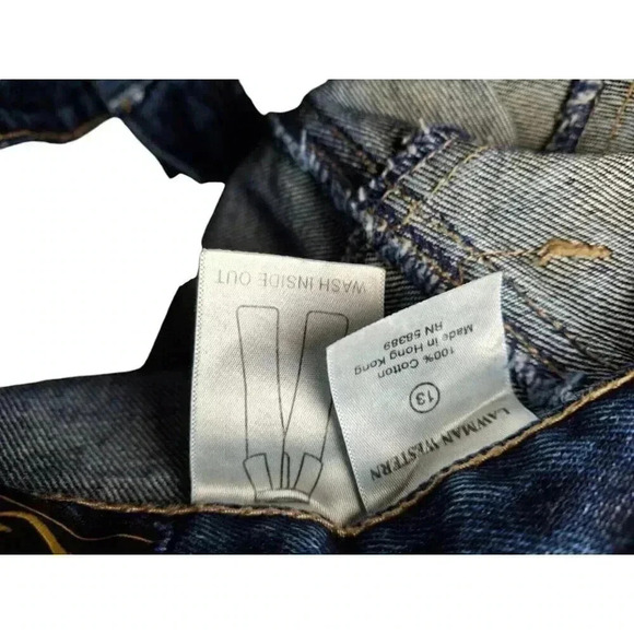 Vintage Lawman Jeans Womens 13 Stonewash Slim Fit Denim Low Rise Western - Picture 9 of 11